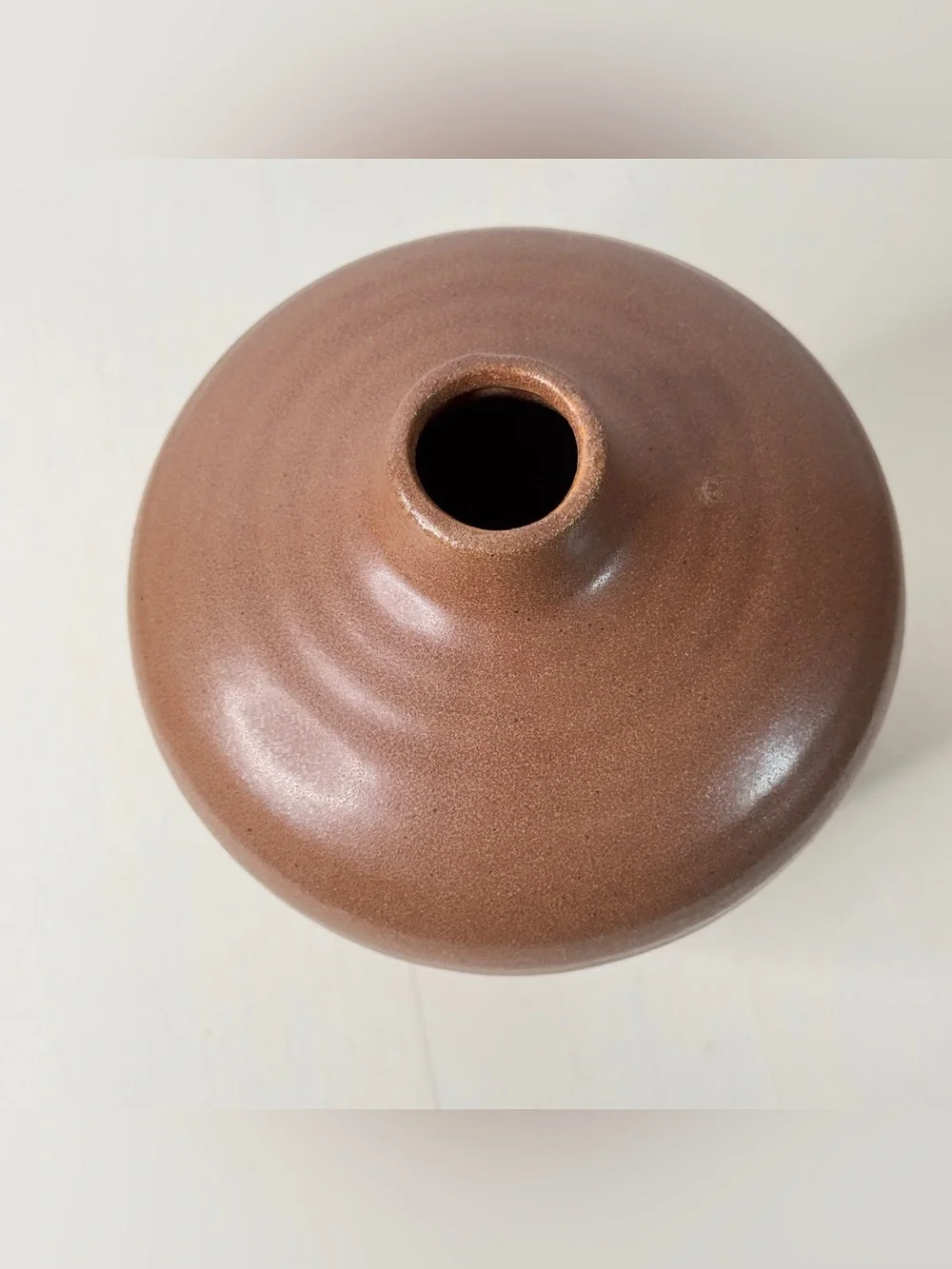 Brown Ceramic Moon Jar Vase